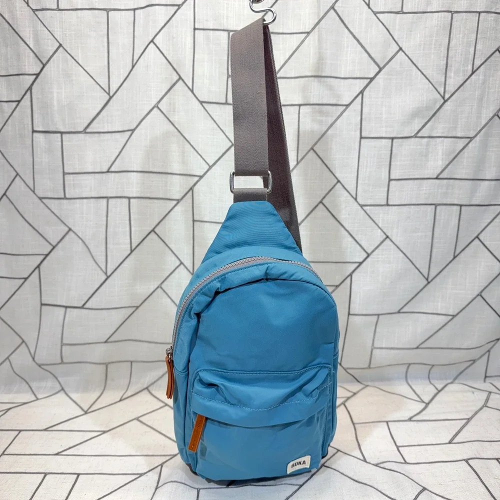 ROKA London Willesden B Sling Bag One Size Teal Blue Sustainable Crossbody
